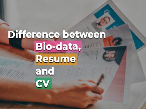 what is difference between bio data resume and cv