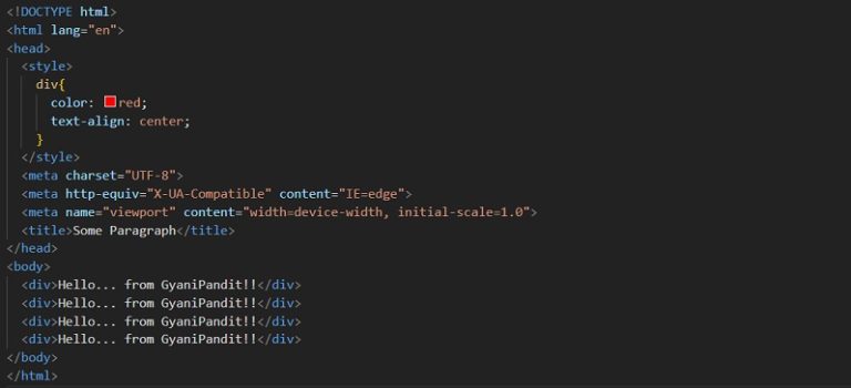 Internal CSS