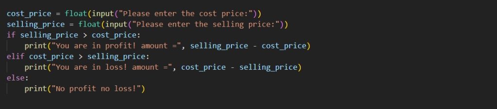 Python if elif statements