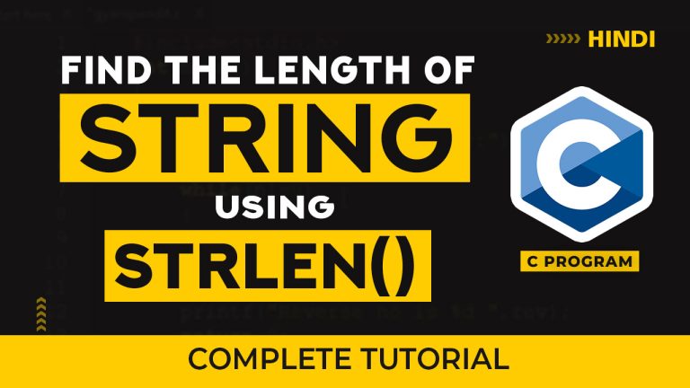 C program to find the length of string using strlen()