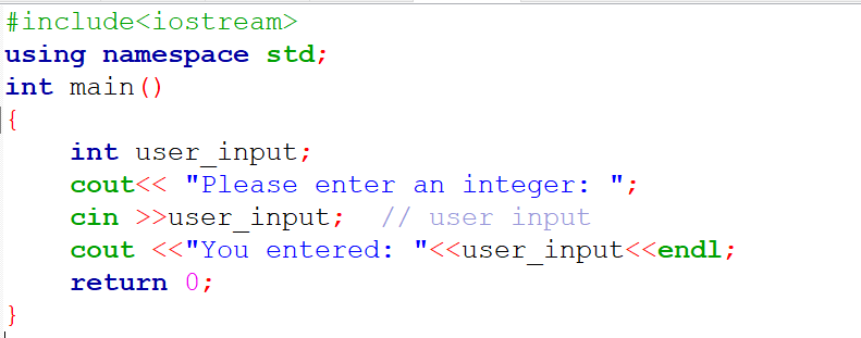 How to get user input in CPP?