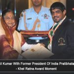 Sushil Kumar With Former President Of India Pratibhatai Patil- Khel Ratna Award Moment-0e7747b2